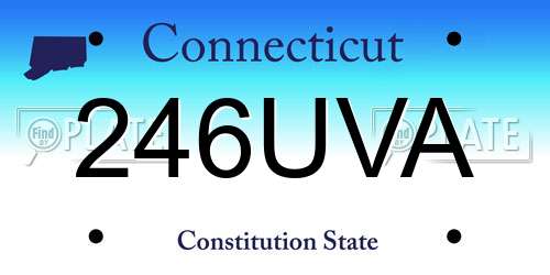 246UVA Connecticut License Plate