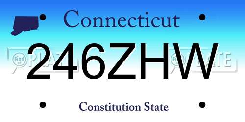 246ZHW Connecticut License Plate