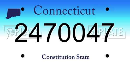 2470047 Connecticut License Plate