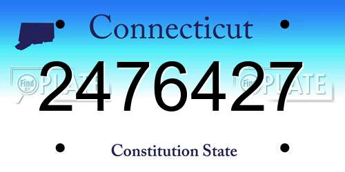 2476427 Connecticut License Plate