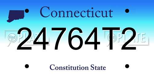 24764T2 Connecticut License Plate