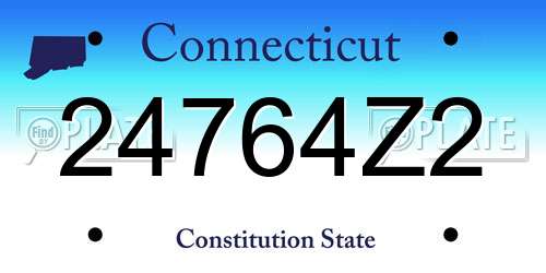 24764Z2 Connecticut License Plate