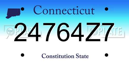 24764Z7 Connecticut License Plate