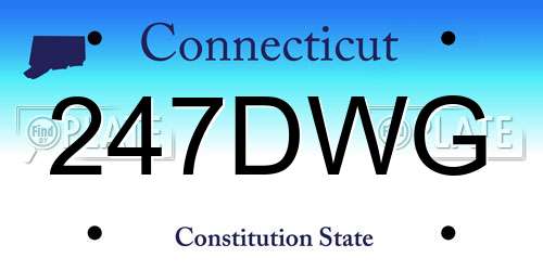 247DWG Connecticut License Plate