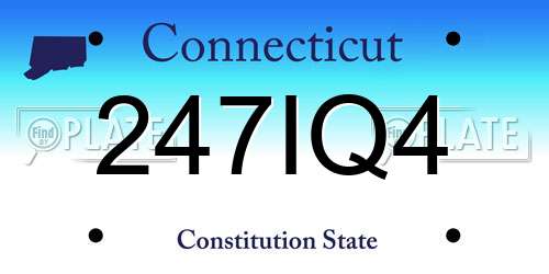247IQ4 Connecticut License Plate