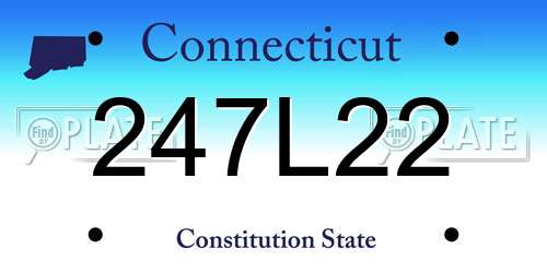 247L22 Connecticut License Plate