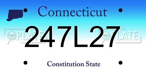 247L27 Connecticut License Plate