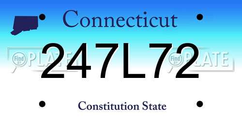 247L72 Connecticut License Plate