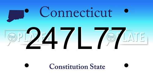 247L77 Connecticut License Plate