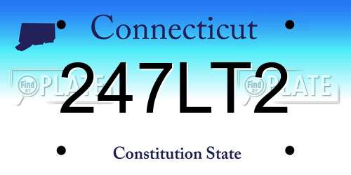 247LT2 Connecticut License Plate