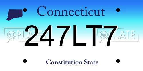 247LT7 Connecticut License Plate