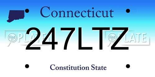 247LTZ Connecticut License Plate