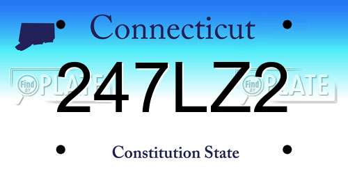 247LZ2 Connecticut License Plate