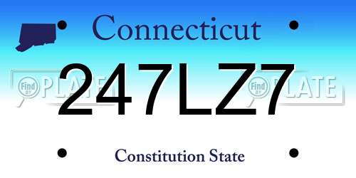 247LZ7 Connecticut License Plate