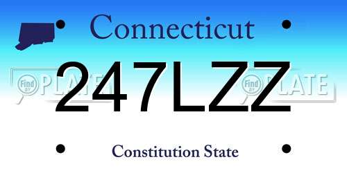247LZZ Connecticut License Plate