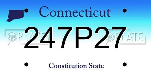 247P27 Connecticut License Plate