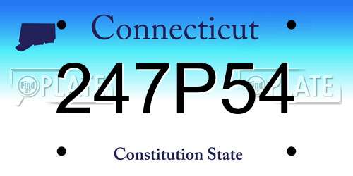 247P54 Connecticut License Plate
