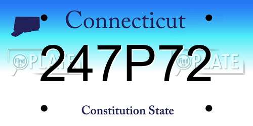 247P72 Connecticut License Plate
