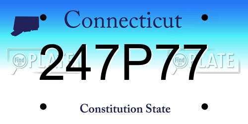247P77 Connecticut License Plate