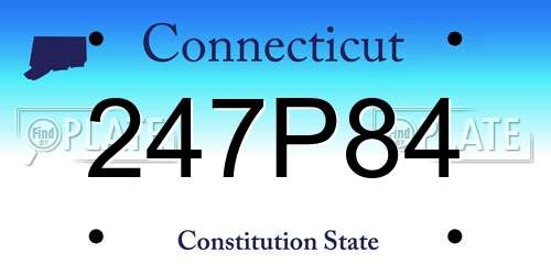 247P84 Connecticut License Plate