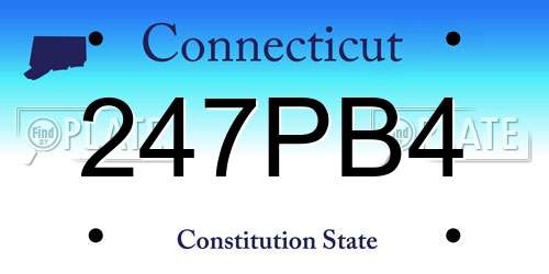 247PB4 Connecticut License Plate