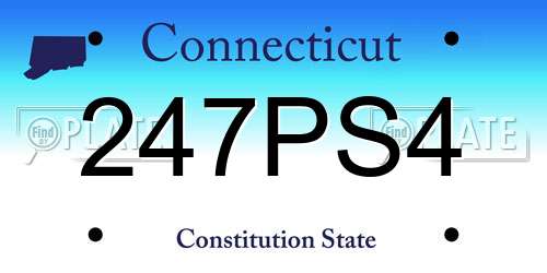 247PS4 Connecticut License Plate