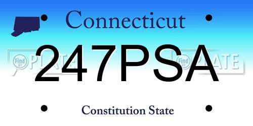247PSA Connecticut License Plate