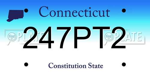 247PT2 Connecticut License Plate