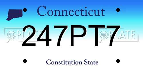 247PT7 Connecticut License Plate
