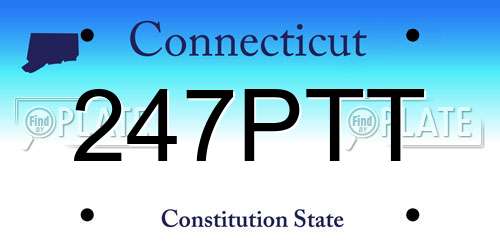 247PTT Connecticut License Plate