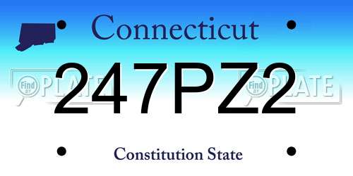 247PZ2 Connecticut License Plate