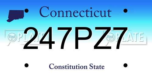 247PZ7 Connecticut License Plate