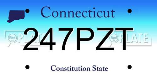 247PZT Connecticut License Plate