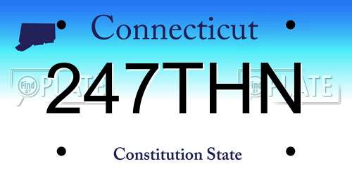247THN Connecticut License Plate