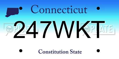 247WKT Connecticut License Plate