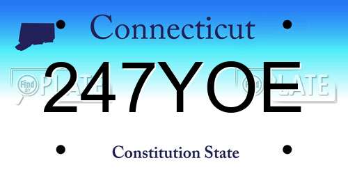 247YOE Connecticut License Plate