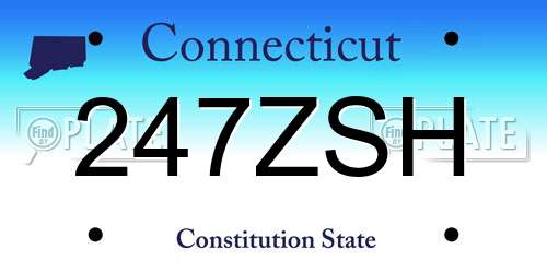 247ZSH Connecticut License Plate