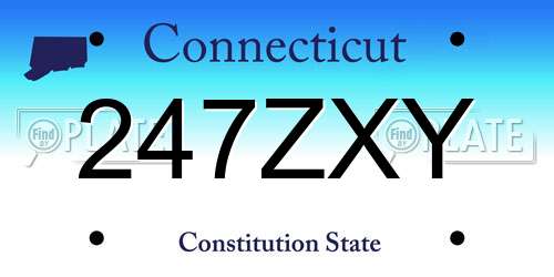 247ZXY Connecticut License Plate