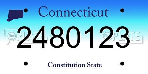 2480123 Connecticut License Plate