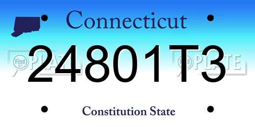24801T3 Connecticut License Plate