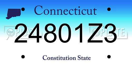 24801Z3 Connecticut License Plate