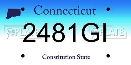 2481GI Connecticut License Plate