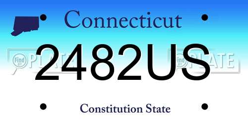 2482US Connecticut License Plate