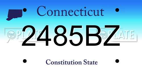 2485BZ Connecticut License Plate