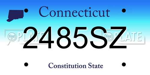 2485SZ Connecticut License Plate