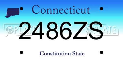 2486ZS Connecticut License Plate