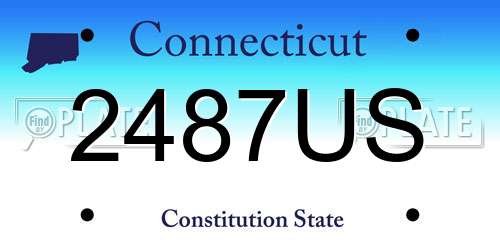 2487US Connecticut License Plate
