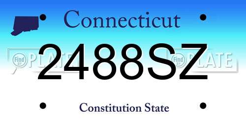 2488SZ Connecticut License Plate