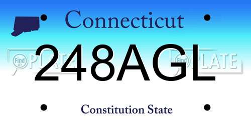 248AGL Connecticut License Plate