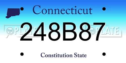 248B87 Connecticut License Plate